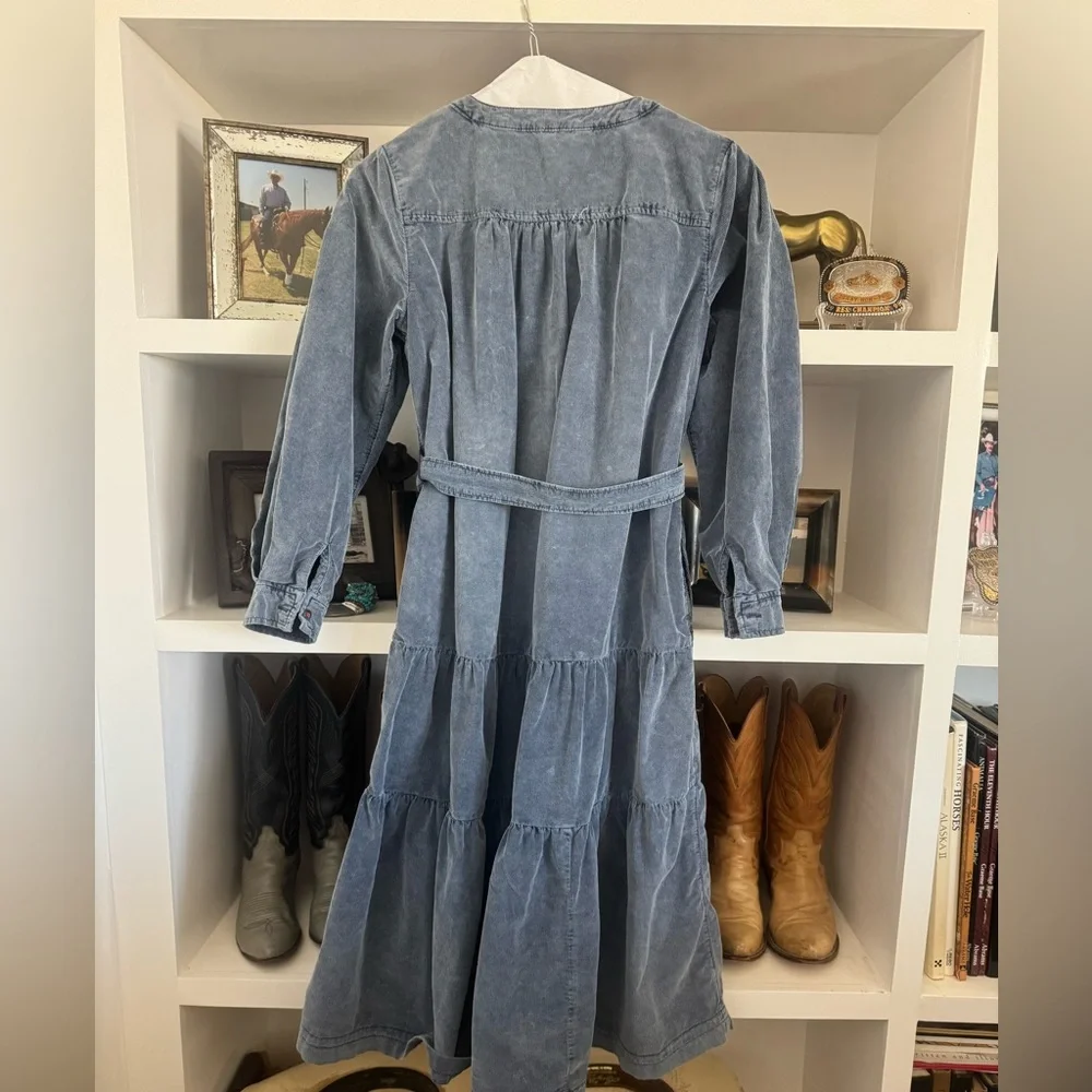 PILCRO Dusty Blue Corduroy Dress xsp - Picture 4 of 6